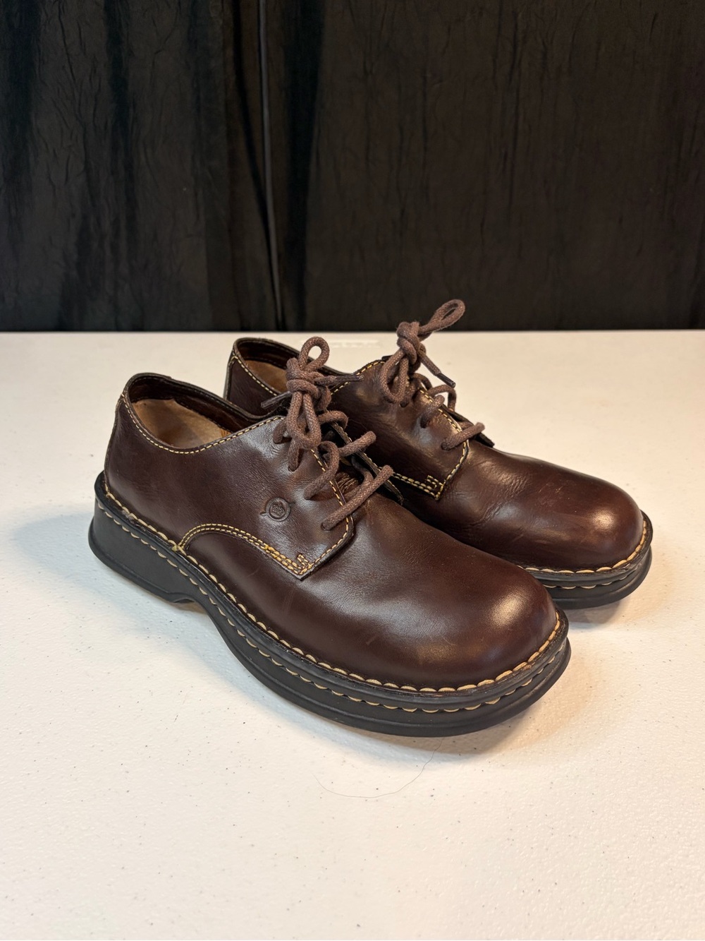 Born Brown Leather Oxford Shoes Comfort Lace Up Women's Size 8